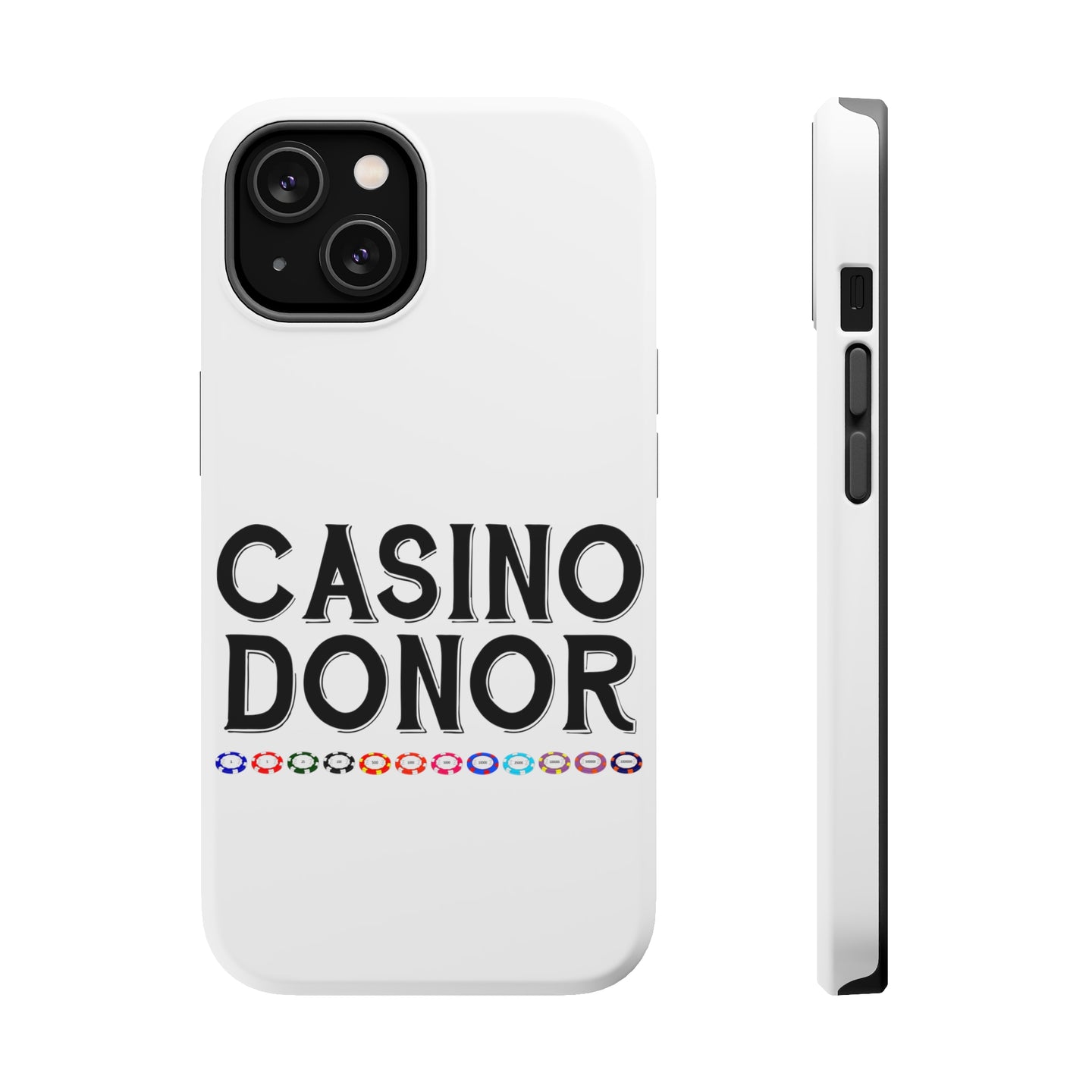 DistinctInk ToughCase for Apple iPhone, Compatible with MagSafe Charging - Casino Donor - Blackjack Gambling