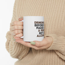 DistinctInk Glossy White Coffee / Tea Mug - Drinking Rum Before Noon Makes You A Pirate
