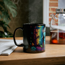 DistinctInk Black Coffee Mug - The Enduring Beauty of Writing for Halloween LGBTQ+ Pride