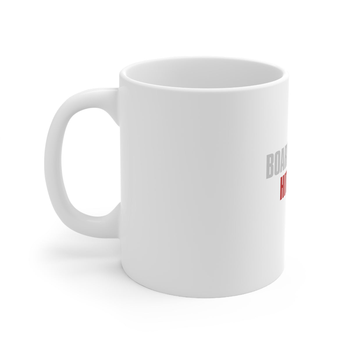 Glossy White Coffee / Tea Mug - Boards Don't Hit Back, view 2