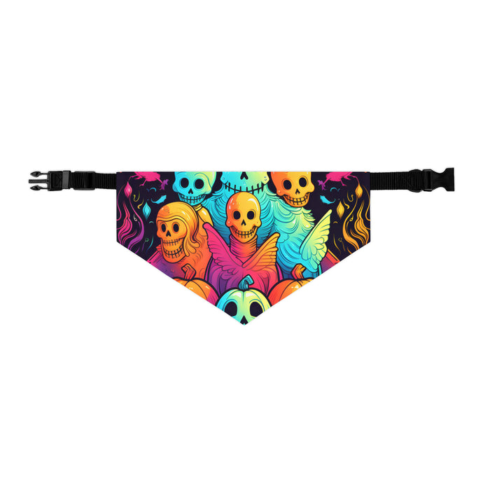 DistinctInk Adjustable Pet Banana Collar with The Joy of Connecting Design for Halloween LGBTQ+ Pride
