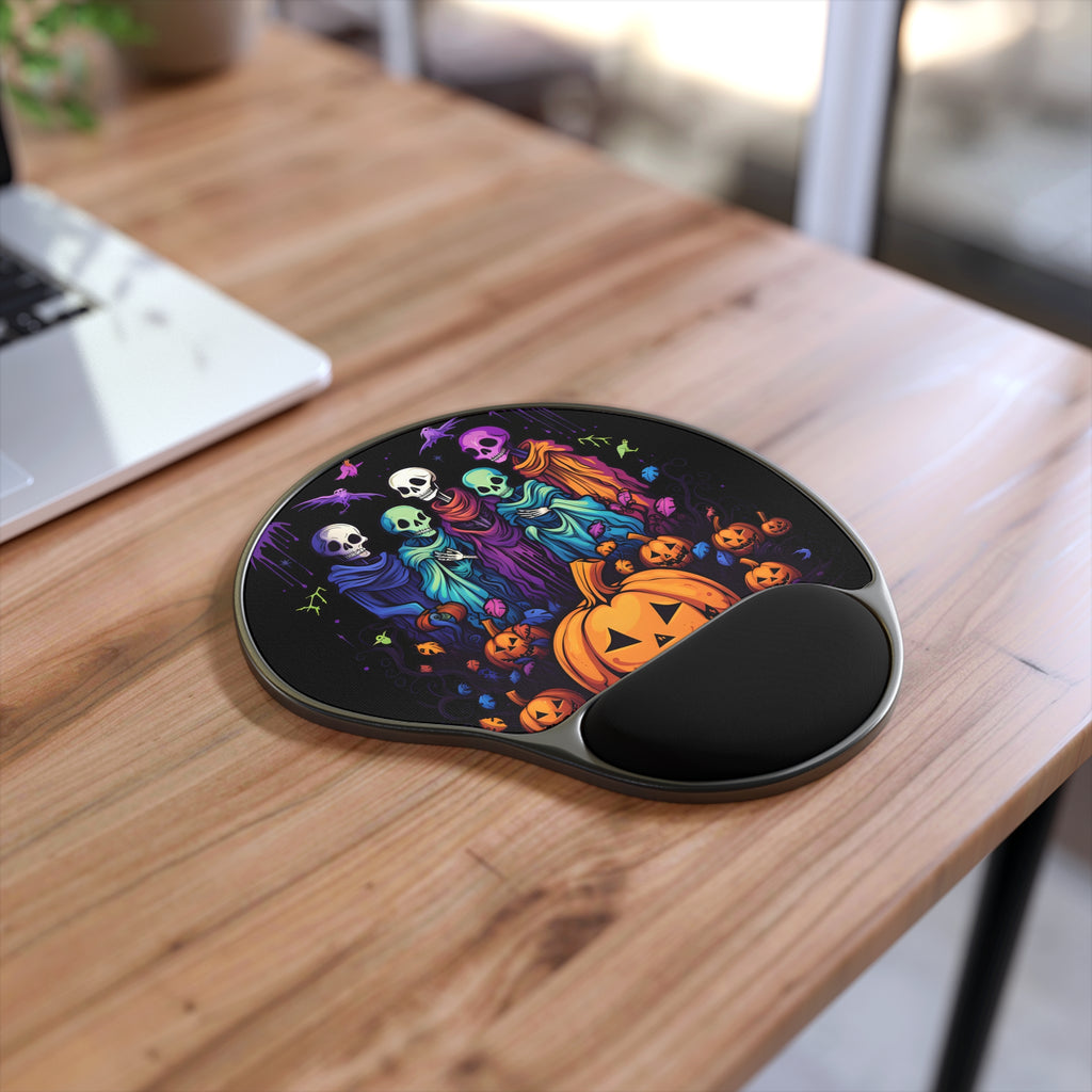 Mouse Pad with Wrist Rest with "Mindful Connections" Design for Halloween LGBTQ+ Pride, view 2