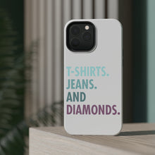 DistinctInk ToughCase for Apple iPhone, Compatible with MagSafe Charging - T-Shirts Jeans and Diamonds
