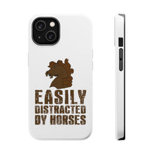 DistinctInk ToughCase for Apple iPhone, Compatible with MagSafe Charging - Easily Distracted By Horses