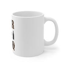 DistinctInk Glossy White Coffee / Tea Mug - Beer & Barbecue BBQ