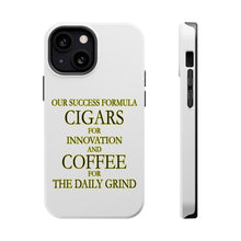 DistinctInk ToughCase for Apple iPhone, Compatible with MagSafe Charging - Success Formula - Cigars & Coffee