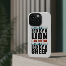 DistinctInk ToughCase for Apple iPhone, Compatible with MagSafe Charging - Sheep Led By Lion Defeat Lions Led By Sheep