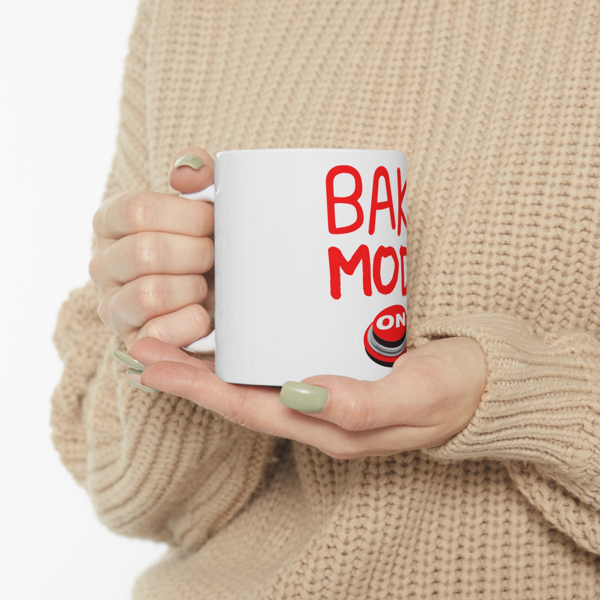 Glossy White Coffee / Tea Mug - Bake Mode On, view 10