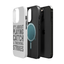 DistinctInk ToughCase for Apple iPhone, Compatible with MagSafe Charging - It's About Playing Catch & Throwing Strikes