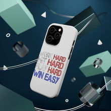 DistinctInk ToughCase for Apple iPhone, Compatible with MagSafe Charging - Work Hard Hit Hard Play Hard Win Easy