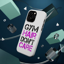 DistinctInk ToughCase for Apple iPhone, Compatible with MagSafe Charging - Gym Hair Don't Care