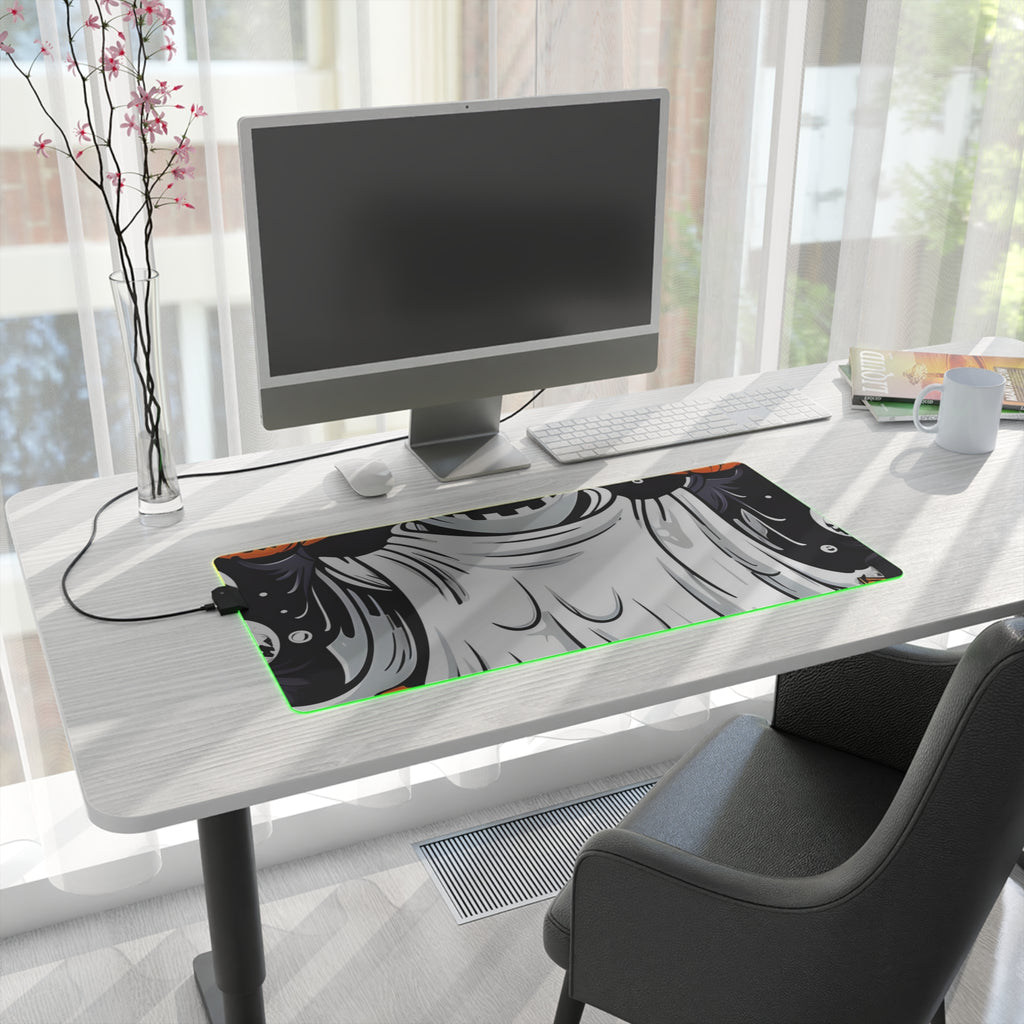 LED Gaming Mouse Pad with Ghost Skeleton Pumpkins Design for Halloween, view 16