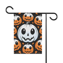 DistinctInk Garden & House Banner / Flag with Ghost Skeleton Cartoon Pumpkin Design for Halloween