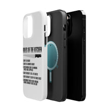 DistinctInk ToughCase for Apple iPhone, Compatible with MagSafe Charging - Rules of the Kitchen - Chef Is Right
