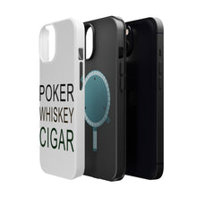 DistinctInk ToughCase for Apple iPhone, Compatible with MagSafe Charging - Poker Whiskey Cigar