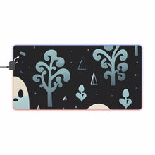 DistinctInk LED Gaming Mouse Pad with Ghastly Skeletal Shadows Design for Halloween