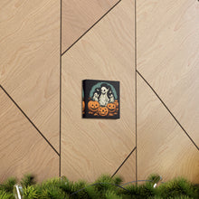DistinctInk Canvas Wall Art with Spooky Skeleton Pumpkins for Halloween