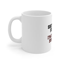 DistinctInk Glossy White Coffee / Tea Mug - She's Eating For Two, I'm Drinking for 3