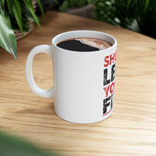 DistinctInk Glossy White Coffee / Tea Mug - Shut Up Legs You're Fine Running