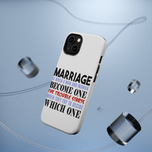 DistinctInk ToughCase for Apple iPhone, Compatible with MagSafe Charging - Marriage Trouble Starts
