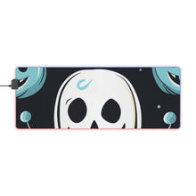 DistinctInk LED Gaming Mouse Pad with Skele-Ghostly Pumpkin Patch Design for Halloween