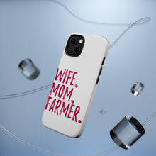 DistinctInk ToughCase for Apple iPhone, Compatible with MagSafe Charging - Wife. Mom. Farmer.