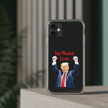 DistinctInk Clear Case for Apple iPhone or Samsung Galaxy - Trump "You Missed, Loser" Cartoon Design