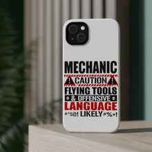 DistinctInk ToughCase for Apple iPhone, Compatible with MagSafe Charging - Mechanic Flying Tools & Offensive Language