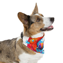 DistinctInk Adjustable Pet Banana Collar with Leading with Courage and Grace Design for LGBTQ+ Pride