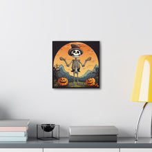 DistinctInk Canvas Wall Art with Skelefun Halloween for Halloween
