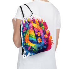 DistinctInk Drawstring Bag Backpack with The Road to Fulfillment Design for LGBTQ+ Pride
