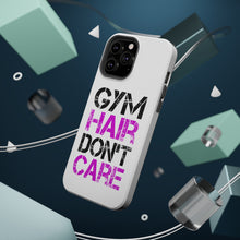 DistinctInk ToughCase for Apple iPhone, Compatible with MagSafe Charging - Gym Hair Don't Care