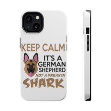 DistinctInk ToughCase for Apple iPhone, Compatible with MagSafe Charging - Keep Calm - It's a German Shepherd