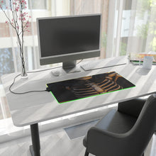 DistinctInk LED Gaming Mouse Pad with Skellington's Spooky Soiree Design for Halloween
