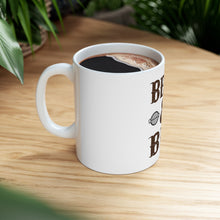 DistinctInk Glossy White Coffee / Tea Mug - Beer & Barbecue BBQ