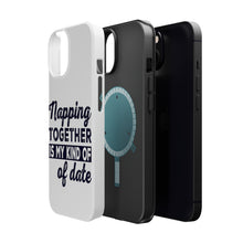 DistinctInk ToughCase for Apple iPhone, Compatible with MagSafe Charging - Napping Together is My Kind of Date