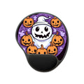 Mouse Pad with Wrist Rest with Ghost Skeleton Pumpkins Design for Halloween