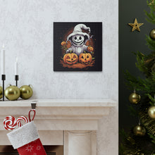 DistinctInk Canvas Wall Art with Trick or Treat Ghost-O-Lantern for Halloween