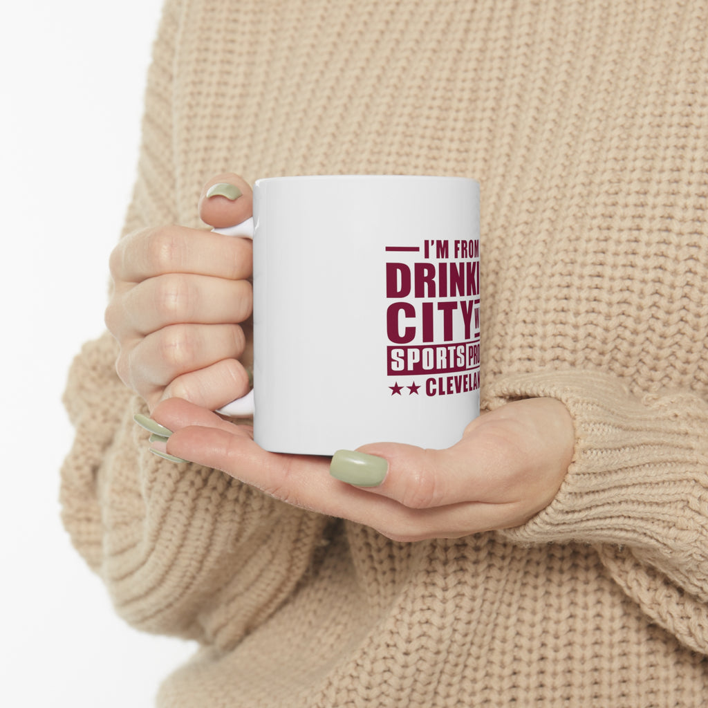 Glossy White Coffee / Tea Mug - Cleveland Drinking City Sports Problem, view 10