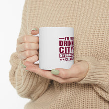 DistinctInk Glossy White Coffee / Tea Mug - Cleveland Drinking City Sports Problem