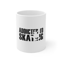 DistinctInk Glossy White Coffee / Tea Mug - Addicted to Skating