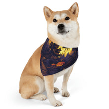 DistinctInk Adjustable Pet Banana Collar with Ghostly Ghouls in the Graveyard Design for Halloween