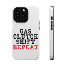 DistinctInk ToughCase for Apple iPhone, Compatible with MagSafe Charging - Gas Clutch Shift Repeat