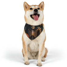 DistinctInk Adjustable Pet Banana Collar with Skellington's Spooky Soiree Design for Halloween