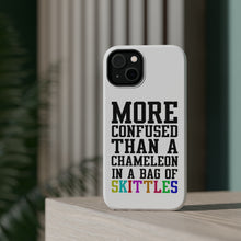 DistinctInk ToughCase for Apple iPhone, Compatible with MagSafe Charging - More Confused than Chameleon in Skittles