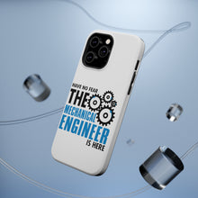 DistinctInk ToughCase for Apple iPhone, Compatible with MagSafe Charging - No Fear Mechanical Engineer is Here