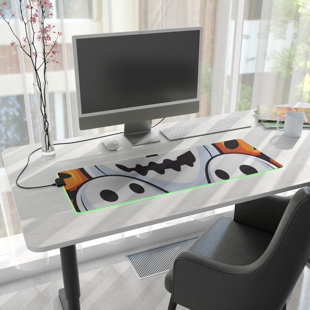 LED Gaming Mouse Pad with Skele-Pumpkin Ghost Pattern Design for Halloween, view 22