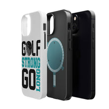 DistinctInk ToughCase for Apple iPhone, Compatible with MagSafe Charging - Golf Strong Go Long