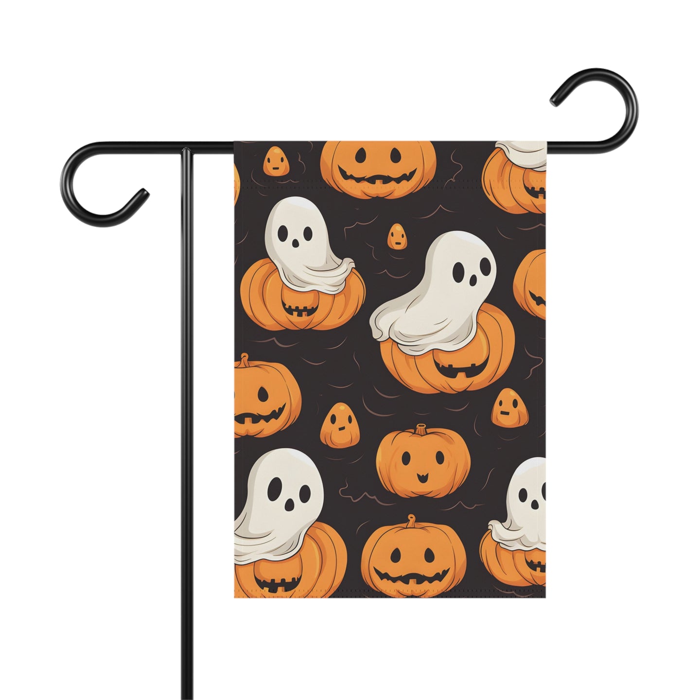DistinctInk Garden & House Banner / Flag with Haunted Skeleton Pumpkin Patch Design for Halloween