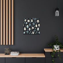 DistinctInk Canvas Wall Art with Ghastly Skeletal Shadows for Halloween